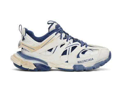 Pre-owned Balenciaga Track Worn Out (women's) Sneakers In White/blue
