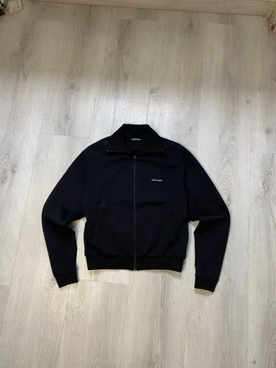 Pre-owned Balenciaga Track Zip-up Jacket In Black