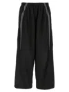 Balenciaga Men Black Oversized Tracksuit Pants With Contrasting Yokes In Tech Fabric Man In Black