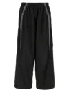 Balenciaga Men Black Oversized Tracksuit Pants With Contrasting Yokes In Tech Fabric Man In Black