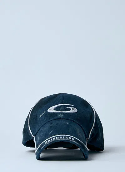Balenciaga Tracksuit Baseball Cap In Blue