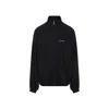 Balenciaga Men Black High Neck Sweatshirt With Logo Lettering On Front And Rear In Tech Fabric Man In Black