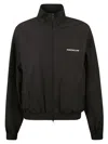 Balenciaga Black Bomber Jacket With Zip And Logo In Black