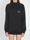 Balenciaga High Collar Ribbed Cuffs Side Pockets Dress In Black