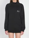 Balenciaga High Collar Ribbed Cuffs Side Pockets Dress In Black