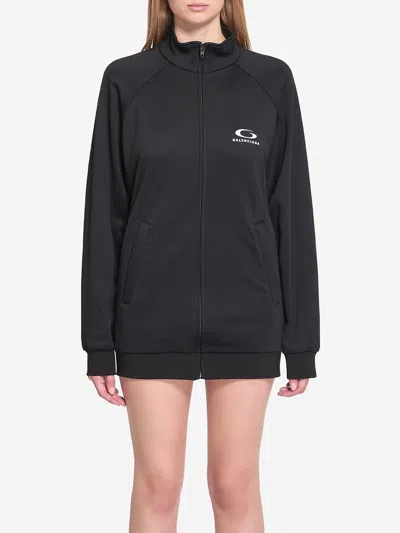 Balenciaga Tracksuit Dress With Cutout In Black