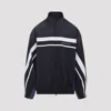 Balenciaga Color Block Design Jacket With Elastic Cuffs In Black
