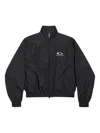 Balenciaga Womens Black Logo-embroidered Cotton-blend Track Jacket In Black