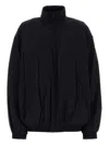 Balenciaga Slate Tech Fabric Oversize Windbreaker In Black
