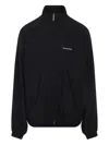 Balenciaga Men Black High Neck Sweatshirt With Logo Lettering On Front And Rear In Tech Fabric Man In Multi