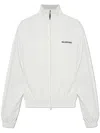 Balenciaga High Collar Zip Jacket With Bold Logo Detailing In White