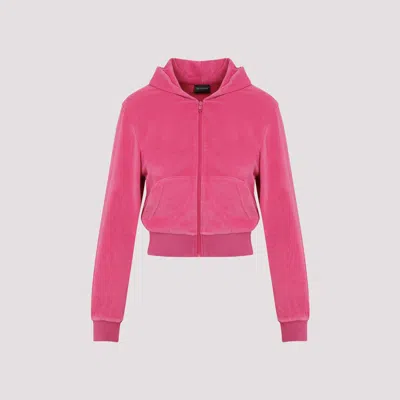 Balenciaga Small Fit Zip-up Hoodie In Pink
