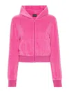 Balenciaga Women's Bb Motel Zip-up Hoodie Fitted In Dark Pink In Dark Pink