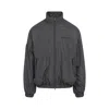 Balenciaga Sporty Jacket With High Collar And Pockets In Gray