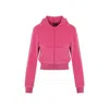 Balenciaga Women's Bb Motel Zip-up Hoodie Fitted In Dark Pink In Pink