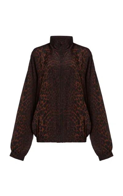 BALENCIAGA TRACKSUIT-STYLE SILK-CREPE BLOUSE