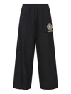 Balenciaga Logo-embroidered Elastic-waistband Trousers In Black