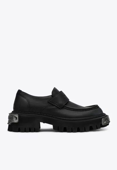BALENCIAGA TRACTOR LEATHER LOAFERS