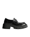 Balenciaga Tractor Leather Loafers In Black