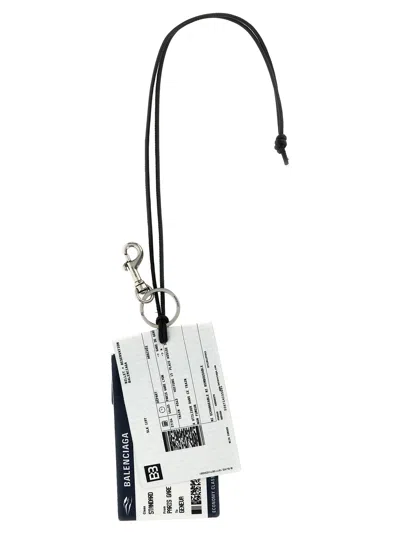 Balenciaga Train Ticket Keyring Blue