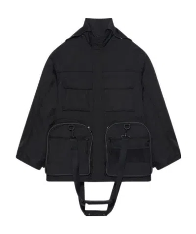 Balenciaga Transformer Gym Bag Parka Coat In Black