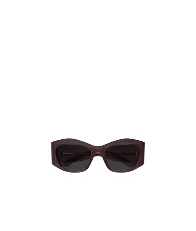 Balenciaga Transparent Geometric-frame Sunglasses In Black