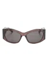 Balenciaga Transparent Geometric-frame Sunglasses In Pink
