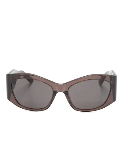 Balenciaga Transparent Geometric-frame Sunglasses In Pink