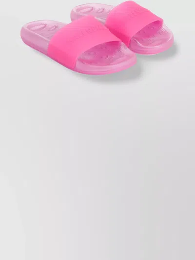 Balenciaga Pink Rubber Pool Transparent Slides Slippers