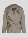 Balenciaga Beige Cotton Trench Coat In Beige
