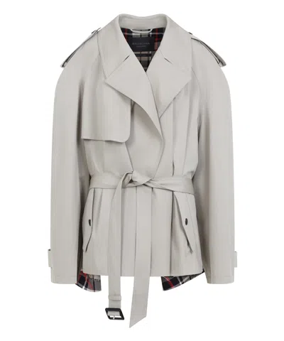 Balenciaga Trench Coat In Beige