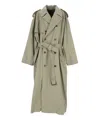 Balenciaga Belted Maxi Trench Coat In Beige