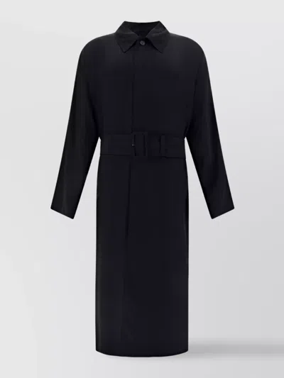 Balenciaga Trench Coat Belted 3/4 Sleeves In Black