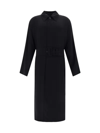 Balenciaga Black Single-breasted Belted Coat