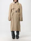 Balenciaga Trench Coat In Cotton In Nude