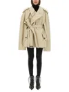 Balenciaga Women Trench Cropped In Neutral