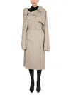Balenciaga Trench Off The Shoulder In Beige