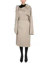 Balenciaga Trench Off The Shoulder In Neutral