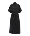 Balenciaga Stole Trench Coat Belted Waist In Black
