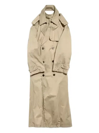 Balenciaga Trench-style Halterneck Dress In Neutral