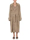 Balenciaga Women's Towel Trench Coat In Beige