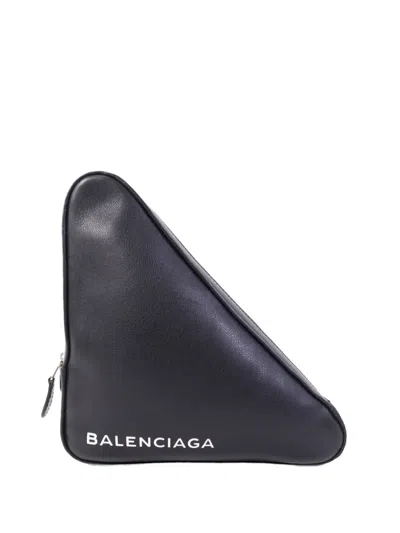 Pre-owned Balenciaga Triangle Clutch Bag In Black