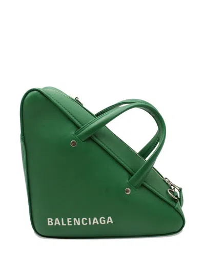 Pre-owned Balenciaga Triangle Duffle S Tote Bag In Green