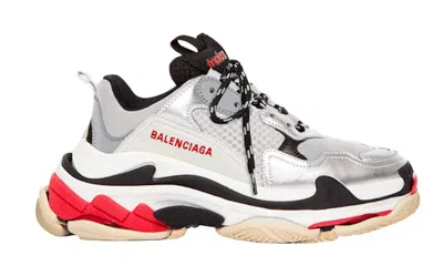 Pre-owned Balenciaga Triple S (2019) (women's) Sneakers In Black/silver/red