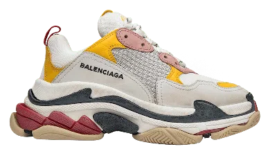 Pre-owned Balenciaga Triple S (2019) (women's) Sneakers In Cream/yellow/red