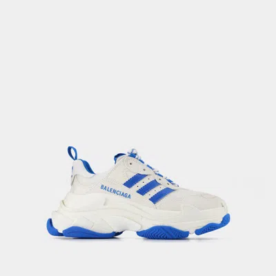 Balenciaga Triple S "a" Sneakers  - White/blue