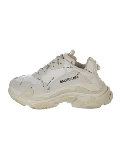 Pre-owned Balenciaga Triple S 'all Over' Chunky Sneakers In White