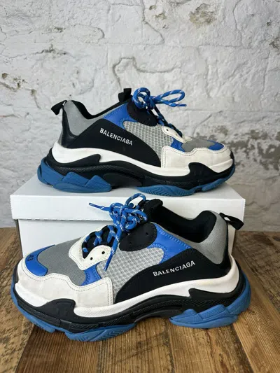 Pre-owned Balenciaga Triple S Blue White Black Sneaker Size 43