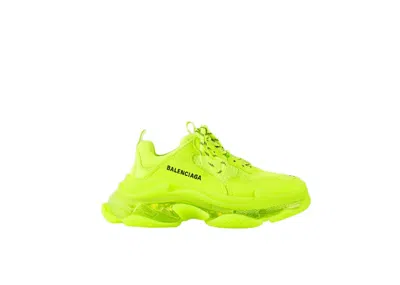 Pre-owned Balenciaga Triple S Clear Sole Fluo (women's) Sneakers In Yellow