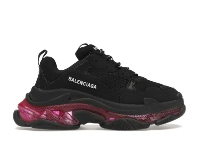 Pre-owned Balenciaga Triple S Clear Sole Neon (women's) Sneakers In Black/pink